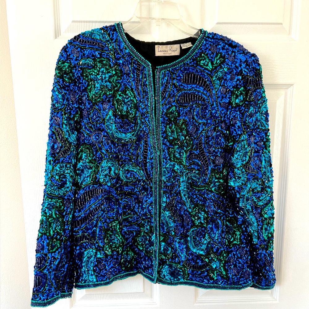 Lawrence Kazar Vintage Beaded Jacket XL